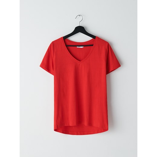 Cropp - Gładka koszulka oversize - Czerwony  Cropp L 