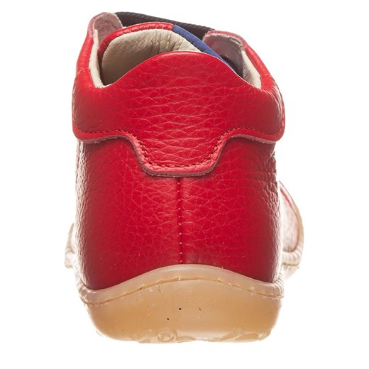 Skórzane buty w kolorze czerwonym do nauki chodzenia