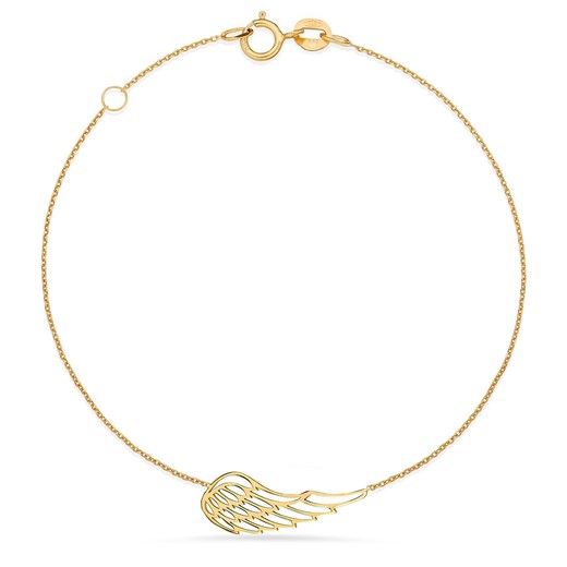Złota bransoletka 333 CELEBRYTKA ażurowe skrzydło anioła Viadem   