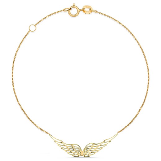 Złota bransoletka 333 CELEBRYTKA ażurowe skrzydło anioła  Viadem  