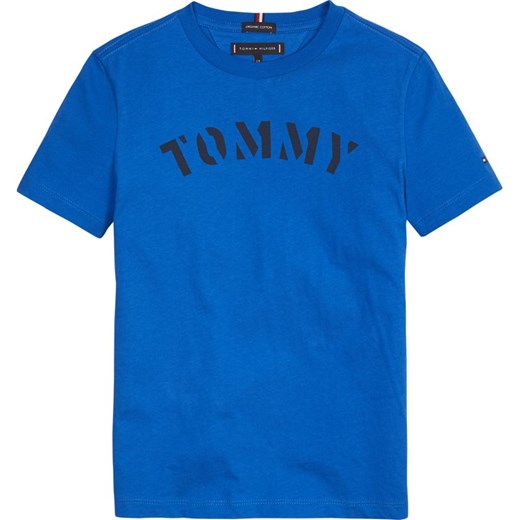 T-shirt chłopięce granatowy Tommy Hilfiger z krótkim rękawem 