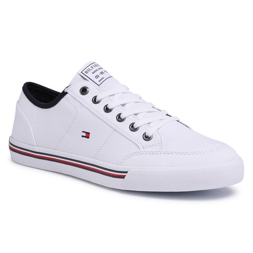 Tenisówki TOMMY HILFIGER - Core Corporate Textile Sneaker FM0FM02676 White YBS   44 eobuwie.pl