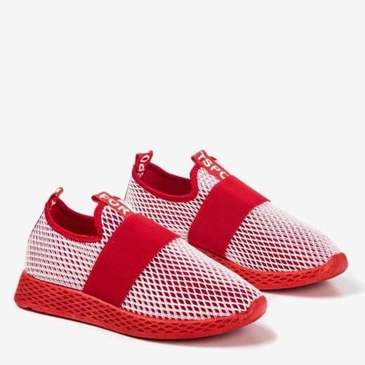 Czerwone sportowe buty damskie typu slip - on Andalia - Obuwie Royalfashion.pl  40 