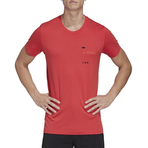 T-shirt męski czerwony Adidas z krótkim rękawem 