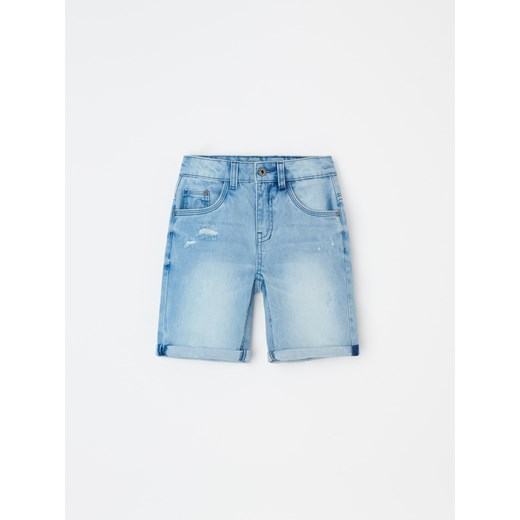 Reserved - Jeansowe szorty z przetarciami - Niebieski  Reserved 152 