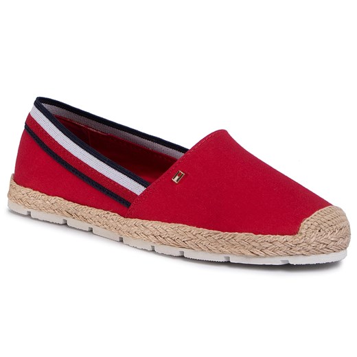 Espadryle TOMMY HILFIGER - Basic Tommy Corporate Espadrille FW0FW04738 Primary Red XLG   40 eobuwie.pl