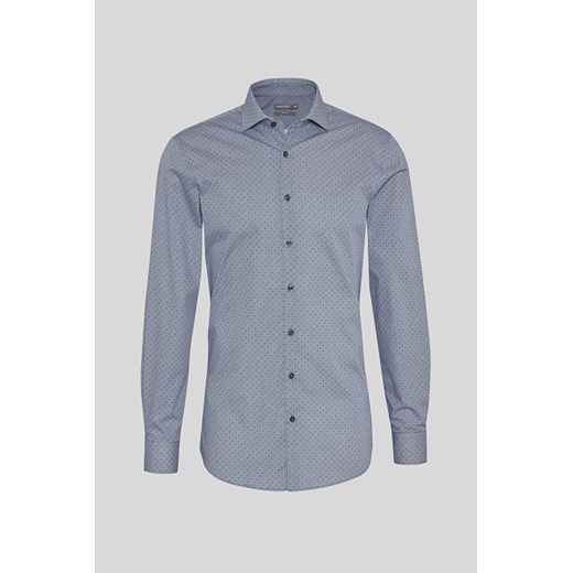 C&A Koszula biznesowa-Slim Fit-kołnierzyk włoski-w kropki, Niebieski, Rozmiar: 37