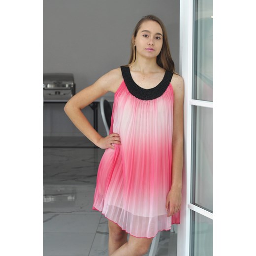 Sukienka krótka Różowa CLEO Rokado  Rokado Standard 38-42 