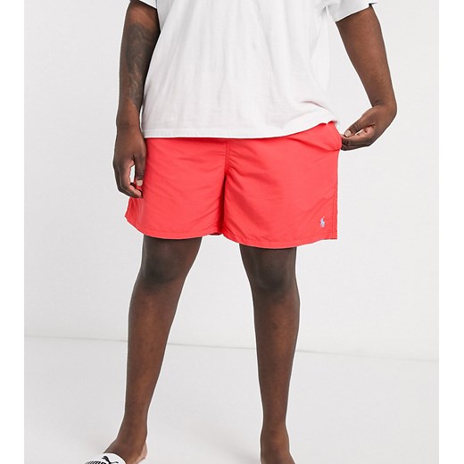 Polo Ralph Lauren – Big & Tall – Czerwone szorty kąpielowe z logo-Czerwony Polo Ralph Lauren  4XL Asos Poland