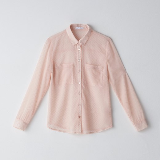 Cropp - Gładka koszula z długim rękawem - Różowy  Cropp L 