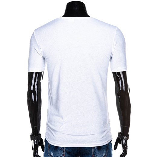 T-shirt męski z nadrukiem 1270S - biały Edoti.com  M 