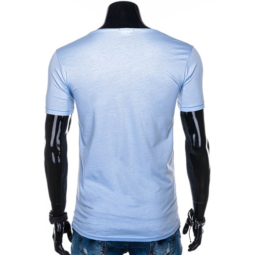 T-shirt męski z nadrukiem 1259S - błękitny  Edoti.com XXL 