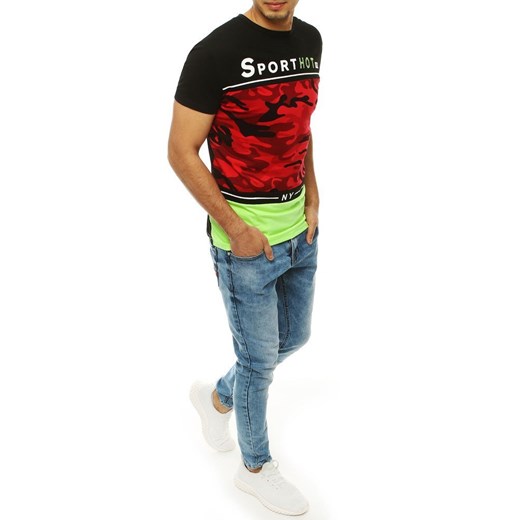 T-shirt męski Dstreet wielokolorowy z nadrukami bawełniany młodzieżowy 