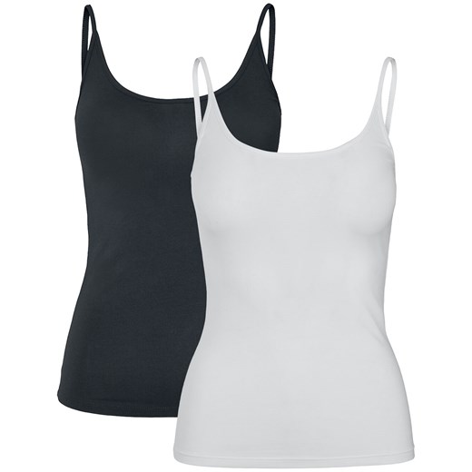 Urban Classics - Ladies Basic Top 2-Pack - Top - czarny biały   XL 
