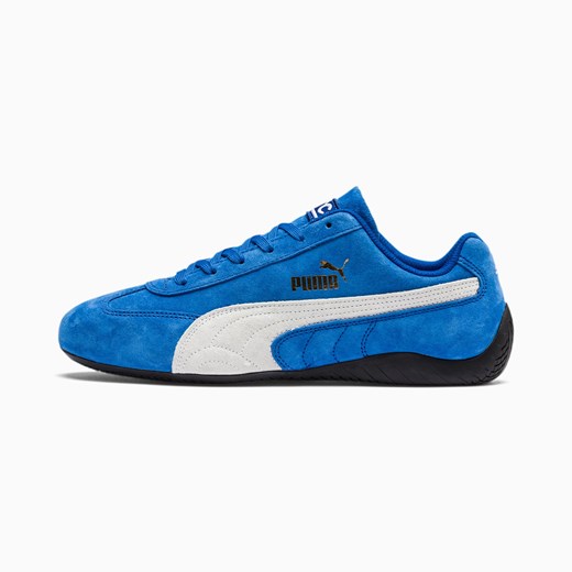 Buty sportowe damskie Puma zamszowe gładkie sznurowane niebieskie 