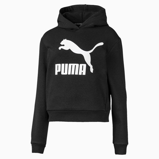 Bluza dziewczęca czarna Puma tkaninowa z nadrukami 