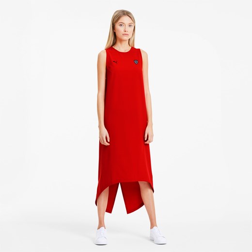 Czerwona sukienka Puma z elastanu bez rękawów dzienna bez wzorów maxi 