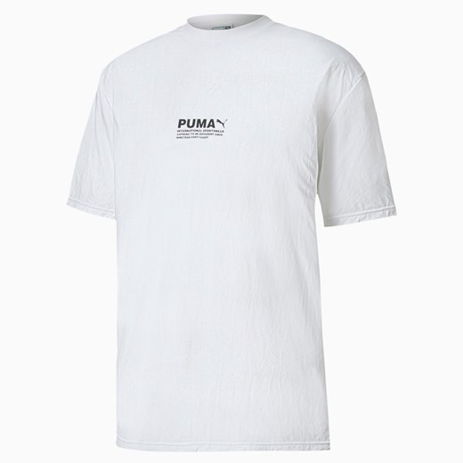 T-shirt męski biały Puma z krótkimi rękawami 