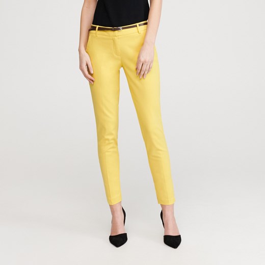 Spodnie damskie Reserved żółte gładkie 