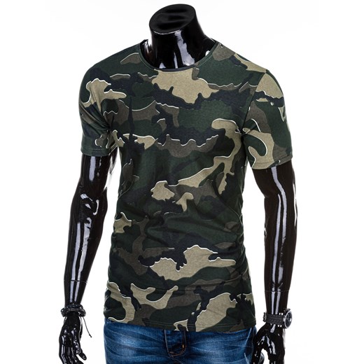 T-shirt męski Edoti.com w militarnym stylu z krótkim rękawem 