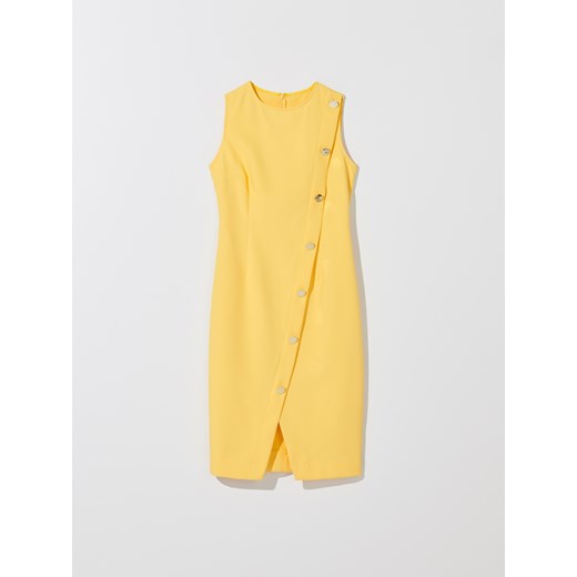 Mohito - Dopasowana sukienka z ozdobnymi guzikami - Yellow  Mohito 42 
