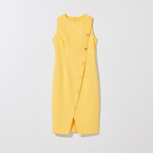Mohito - Dopasowana sukienka z ozdobnymi guzikami - Yellow Mohito  36 