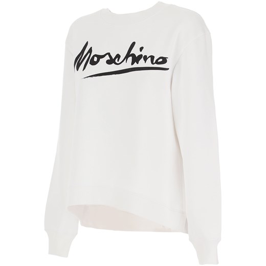 Moschino Bluza dla Kobiet Na Wyprzedaży, biały, Bawełna, 2019, 38 40 M  Moschino M okazyjna cena RAFFAELLO NETWORK 