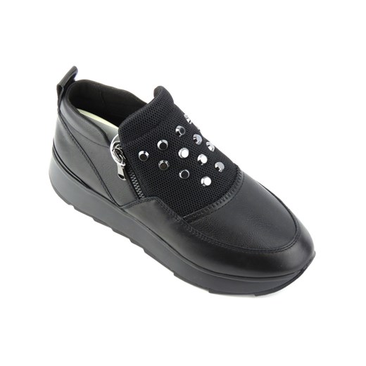 Geox buty sportowe damskie młodzieżowe na platformie czarne 