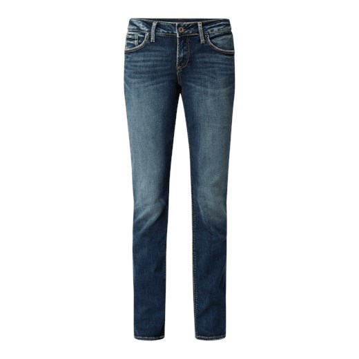 Jeansy z wysokim stanem o kroju straight fit z dodatkiem streczu model ‘Avery’ Silver Jeans  26/32 Peek&Cloppenburg 