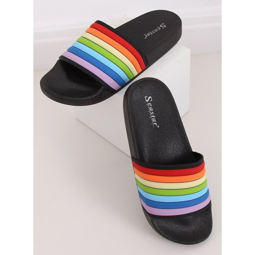 Klapki tęczowe czarne T325P BLACK 38 omnido.pl