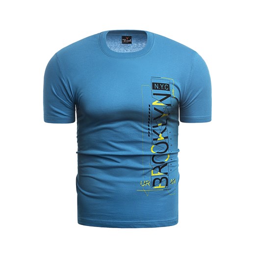 Wyprzedaż koszulka t-shirt Brooklyn - niebieska  Risardi L okazyjna cena  