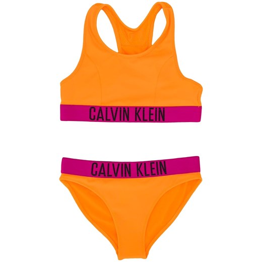 Calvin Klein pomarańczowy strój kąpielowy dziewczęcy Bralette Bikini Set  Calvin Klein  Differenta.pl