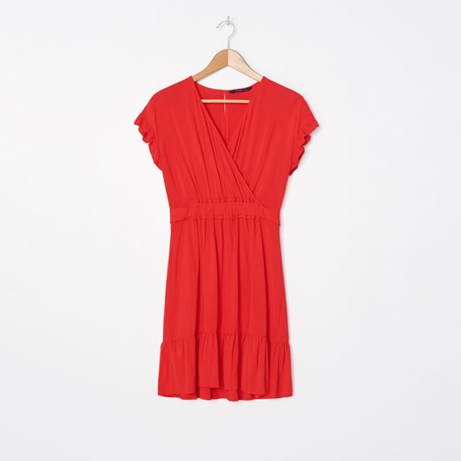 House - Kopertowa sukienka z falbanką - Czerwony  House XS 