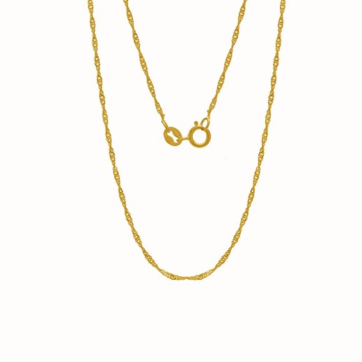 Srebrny łańcuszek skręcany singapur 925 : Długość (cm) - 50, Kolor pokrycia srebra - Pokrycie Żółtym 18K Złotem