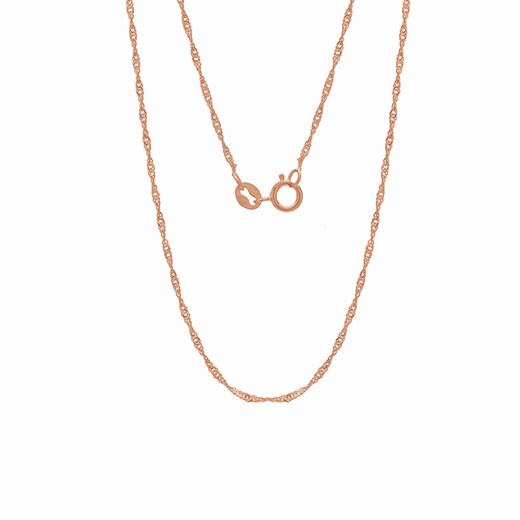 Srebrny łańcuszek skręcany singapur 925 : Długość (cm) - 50, Kolor pokrycia srebra - Pokrycie Różowym 18K Złotem