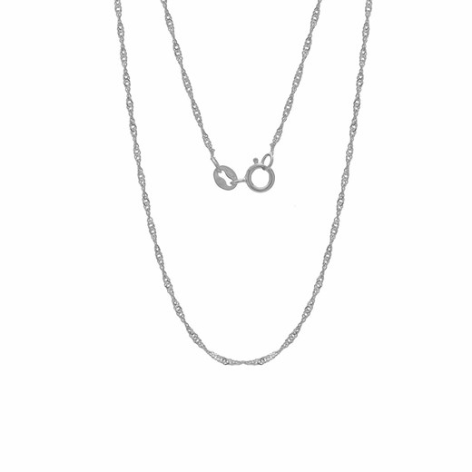 Srebrny łańcuszek skręcany singapur 925 : Długość (cm) - 50, Kolor pokrycia srebra - Pokrycie Jasnym Rodem