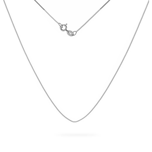 Srebrny łańcuszek kostka diamentowana 925 : Długość (cm) - 50, Kolor pokrycia srebra - Pokrycie Jasnym Rodem