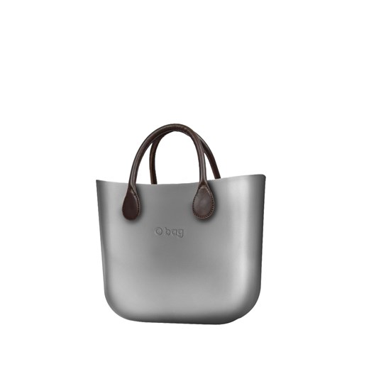 Shopper bag O Bag srebrna bez dodatków duża wakacyjna matowa 