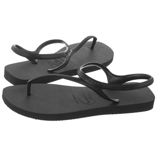 Sandały damskie Havaianas czarne na lato z gumy casual bez wzorów 