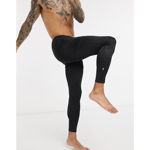 New Look – SPORT – Czarne legginsy do biegania z poliestru z recyklingu-Czarny