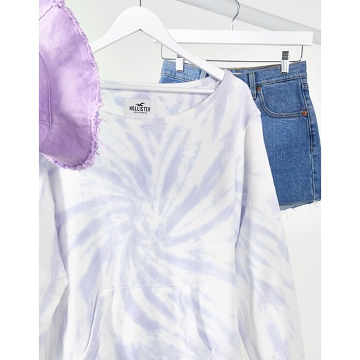 Hollister – Bardzo luźna bluza z okrągłym dekoltem-Niebieski