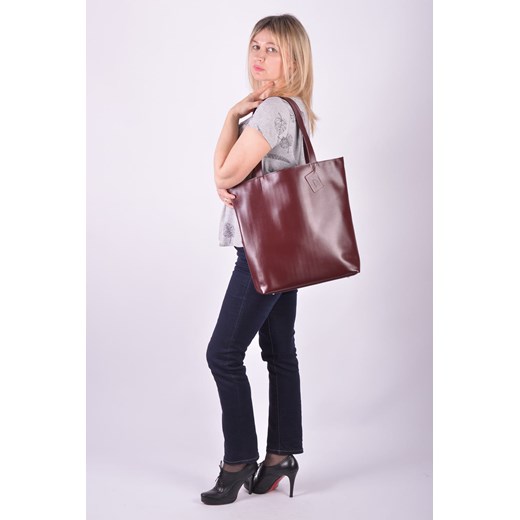 Shopper bag Designs Fashion matowa duża na ramię bez dodatków 