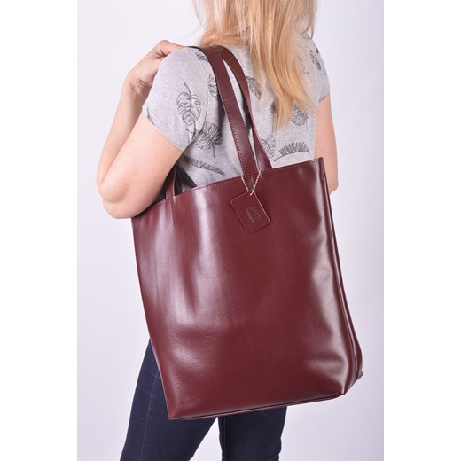 Shopper bag Designs Fashion bez dodatków skórzana matowa na ramię duża 