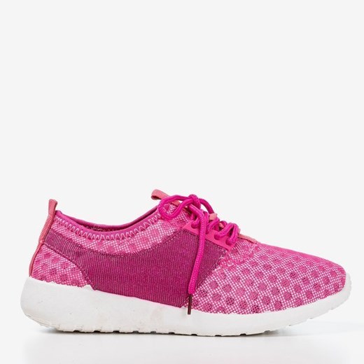 Różowe buty sportowe damskie Royalfashion.pl na wiosnę sznurowane 