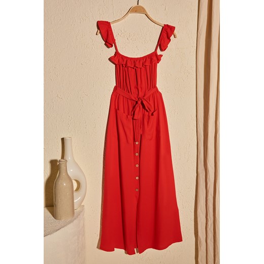 Trendyol Red Belt Button Dress  Trendyol 38 Factcool