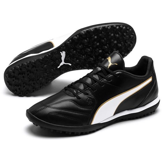 Buty sportowe męskie Puma na wiosnę wiązane młodzieżowe czarne skórzane 