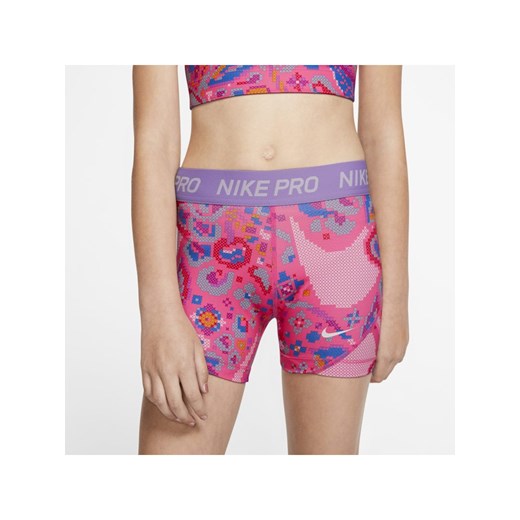 Spodenki z nadrukiem dla dużych dzieci (dziewcząt) Nike Pro - Różowy Nike XL Nike poland