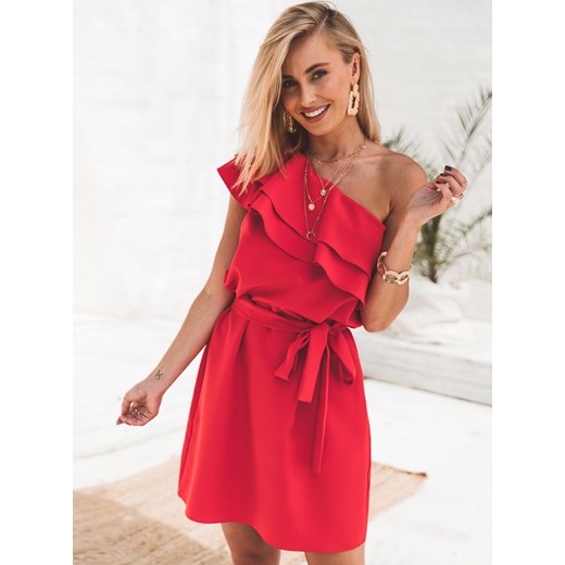 Sukienka Selfieroom czerwona z wiskozy mini 