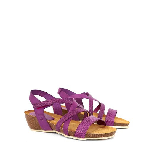 Skórzane sandały w kolorze fioletowym