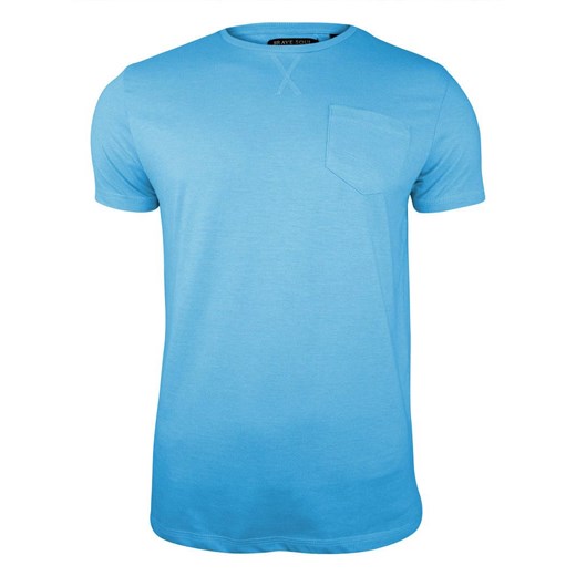 Błękitny T-Shirt (Koszulka) z Kieszonką, Bez Nadruku -Brave Soul- Męski, Okrągły Dekolt, Niebieski TSBRSSS20ARKHAMiceblue ze sklepu JegoSzafa.pl w kategorii T-shirty męskie - zdjęcie 86758851